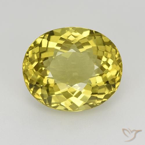 6.18ct 天然 ミディアムイエロー アパタイト, 楕円形, VS