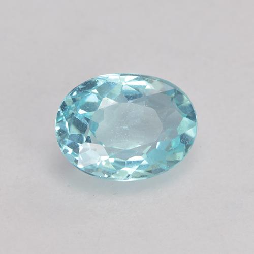 0.53カラットの天然エレクトリックブルーアパタイト（5.9×4.4 mm・オーバルカット）