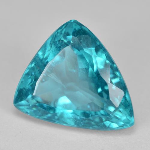 4.81カラットの天然鮮やかなブルーグリーンアパタイト（11.9×10.6 mm・トリリアント）