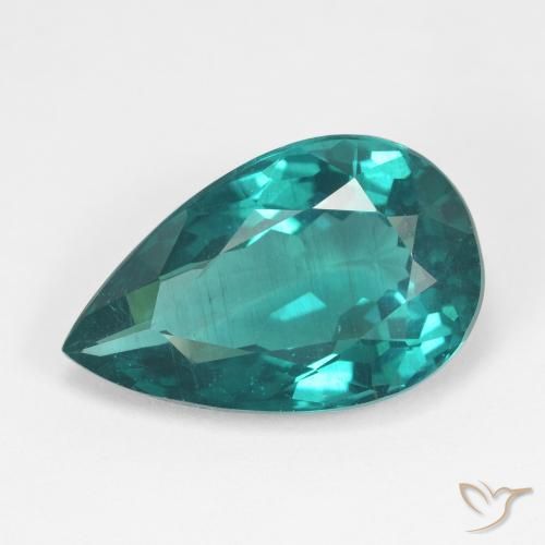 6.94ct 天然 ダークティール アパタイト, 洋梨の形, VS