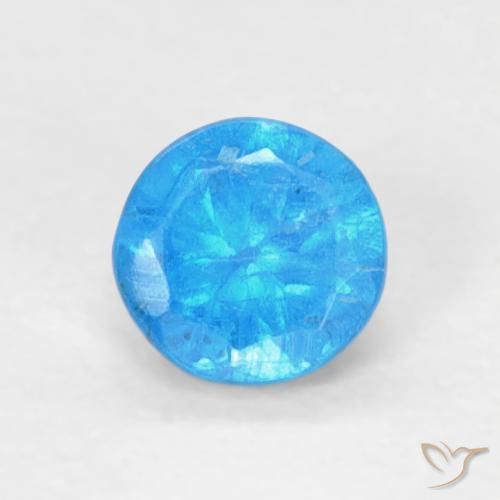 0.19ct 天然 濃いアズール アパタイト, ラウンド, VS