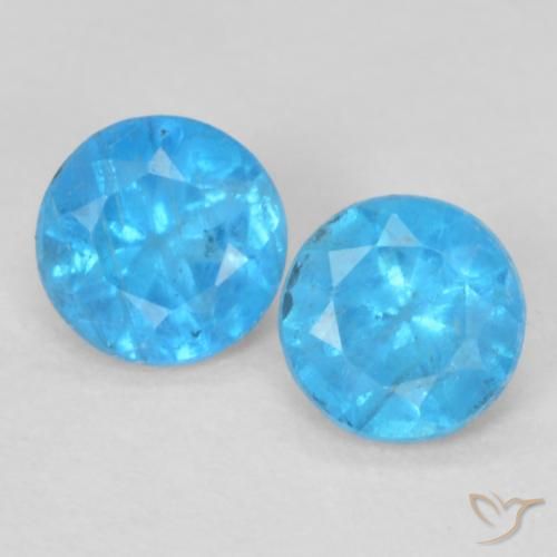 Shop natural 0.33ct 濃いブルー アパタイト gems, ラウンド