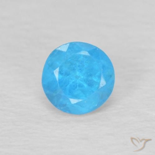 0.24ct 天然 ミディアムブルー アパタイト, ラウンド, VS