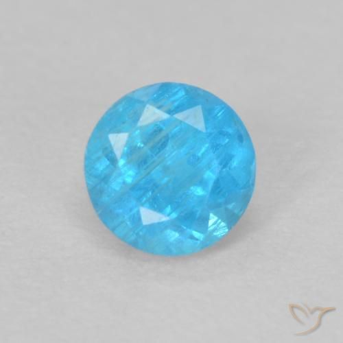 0.24ct 天然 濃いアズールブルー アパタイト, ラウンド, VS
