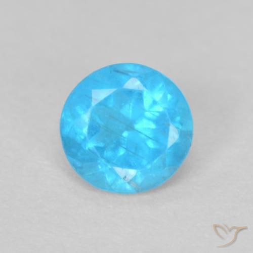 0.20ct 天然 ライトブルー アパタイト, ラウンド, VS