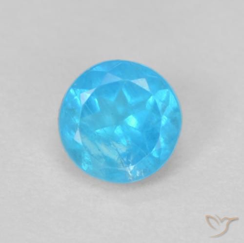 0.21ct 天然 ライトブルー アパタイト, ラウンド, VS
