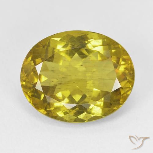 11.23ct 天然 茶色がかった黄色 アパタイト, 楕円形, VS