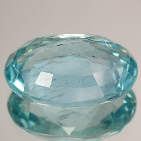 15.48カラットの天然ライトグリーンブルーアクアマリン（19.7×14.8 mm・オーバルカット）