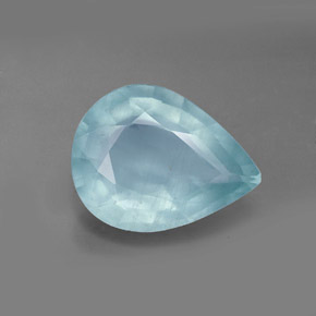 4.33カラットの天然ライトブルーアクアマリン（13.4×10.3 mm・洋梨の形）