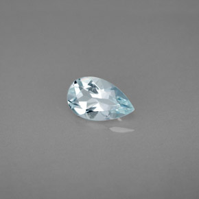 0.69カラットの天然ライトブルーアクアマリン（8.1×5 mm・洋梨の形）