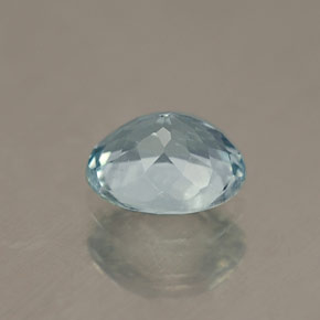 0.69カラットの天然ライトグリーンブルーアクアマリン（6.5×5.3 mm・オーバルカット）