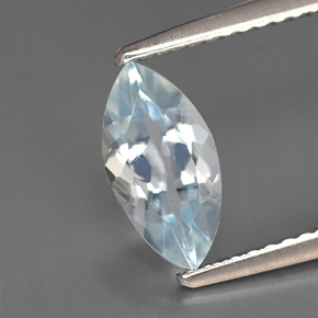0.96カラットの天然ライトブルーアクアマリン（10×5.1 mm・マーキス）