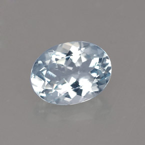 1.12カラットの天然ライトブルーアクアマリン（8×6.1 mm・オーバルカット）