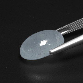 9.56カラットの天然ライトブルーアクアマリン、オーバルカット、半透明