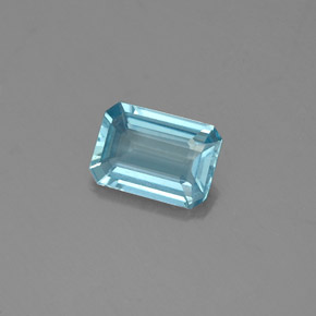 0.64カラットの天然ライトブルーアクアマリン（6.9×4.9 mm・エメラルドカット）