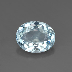 1.55カラットの天然ライトブルーアクアマリン（8.9×7.2 mm・オーバルカット）