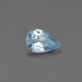 0.31カラットの天然ライトブルーアクアマリン（6.2×4 mm・洋梨の形）