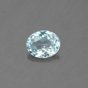 0.60カラットの天然ライトブルーアクアマリン（6.6×5.3 mm・オーバルカット）