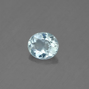 0.63カラットの天然ライトブルーアクアマリン（6.4×5.5 mm・オーバルカット）