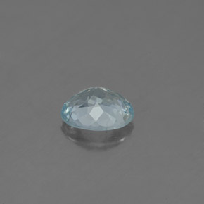 0.63カラットの天然ライトブルーアクアマリン（6.4×5.5 mm・オーバルカット）