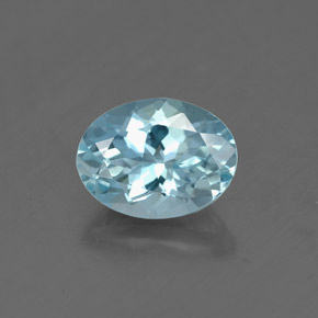 1.25カラットの天然ライトブルーアクアマリン（8.1×6.1 mm・オーバルカット）