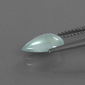 1.36カラットの天然ライトブルーグリーンアクアマリン（10.2×7.1 mm・透明）