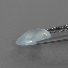 2.29カラットの天然ライトブルーグリーンアクアマリン（11.4×8.6 mm・透明）
