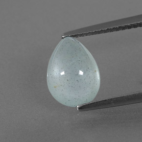 2.25カラットの天然ライトグリーンブルーアクアマリン（9.8×7.3 mm・透明）