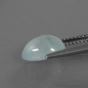 2.25カラットの天然ライトグリーンブルーアクアマリン（9.8×7.3 mm・透明）