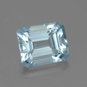 2.20カラットの天然ライトブルーアクアマリン（8.7×7.2 mm・エメラルドカット）