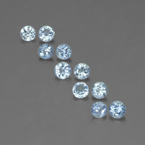 カラットの天然ライトブルーアクアマリン（3.81 mm・ラウンドカット）