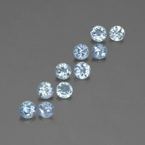 カラットの天然ライトブルーアクアマリン（3.81 mm・ラウンドカット）