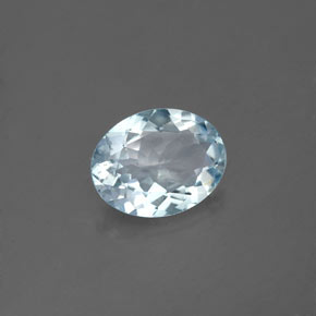 1.38カラットの天然ライトグリーンブルーアクアマリン（9.1×7.1 mm・オーバルカット）