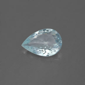 1.28カラットの天然ライトグリーンブルーアクアマリン（9.9×7 mm・洋梨の形）