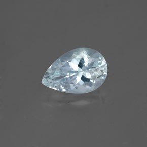 1.29カラットの天然ライトグリーンブルーアクアマリン（9.1×6.1 mm・洋梨の形）
