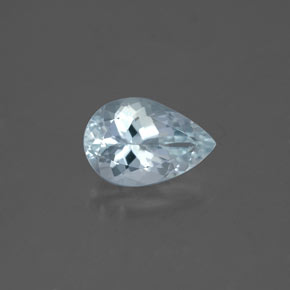 1.29カラットの天然ライトグリーンブルーアクアマリン（9.1×6.1 mm・洋梨の形）