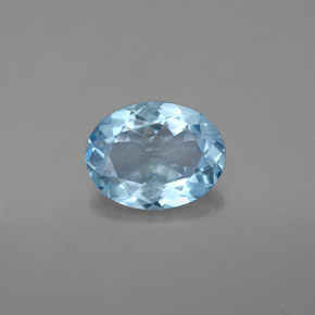 1.37カラットの天然ライトグリーンブルーアクアマリン（9.2×7.1 mm・オーバルカット）