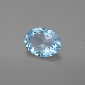 1.37カラットの天然ライトグリーンブルーアクアマリン（9.2×7.1 mm・オーバルカット）