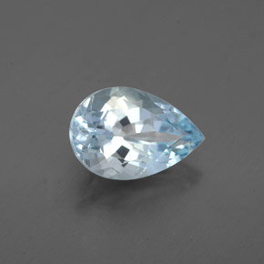 1.34カラットの天然ライトグリーンブルーアクアマリン（9.1×6.2 mm・洋梨の形）