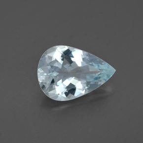 1.36カラットの天然ライトグリーンブルーアクアマリン（10.1×7 mm・洋梨の形）