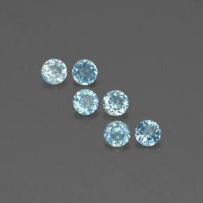 カラットの天然ライトグリーンブルーアクアマリン（4.16 mm・ラウンドカット）