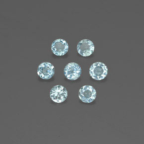 カラットの天然ライトグリーンブルーアクアマリン（4.00 mm・ラウンドカット）