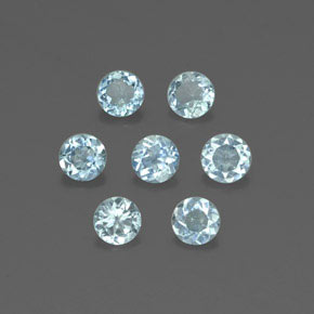カラットの天然ライトグリーンブルーアクアマリン（4.00 mm・ラウンドカット）