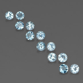 カラットの天然ライトグリーンブルーアクアマリン（3.61 mm・ラウンドカット）