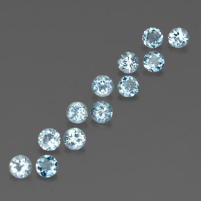 カラットの天然ライトグリーンブルーアクアマリン（3.61 mm・ラウンドカット）