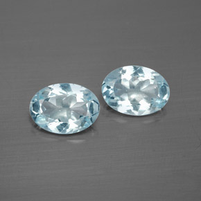 カラットの天然ライトグリーンブルーアクアマリン（7.1×5.1 mm・オーバルカット）