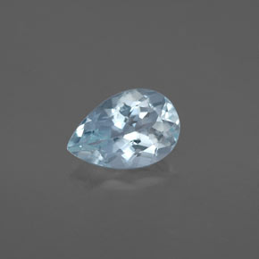 1.22カラットの天然ライトグリーンブルーアクアマリン（9×6 mm・洋梨の形）