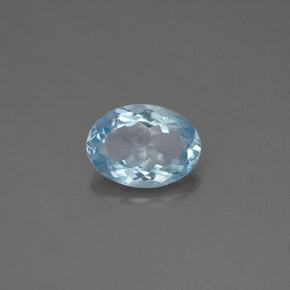 1.09カラットの天然ライトグリーンブルーアクアマリン（8.3×6 mm・オーバルカット）