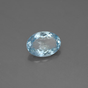1.09カラットの天然ライトグリーンブルーアクアマリン（8.3×6 mm・オーバルカット）