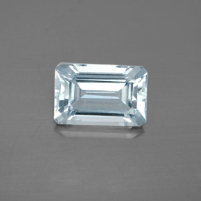 2.47カラットの天然ライトグリーンブルーアクアマリン（10.2×6.8 mm・エメラルドカット）